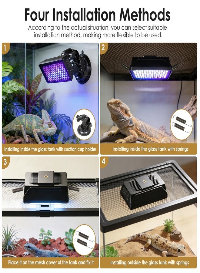 NOMOY Adjustable LED Reptile UVB Light: Multi-Level UVB Control + Timer, No Fixed Weak Output. Secure Suction Cup Mount, Universal for Lizards, Turtles, Snakes, Amphibians - Image 2