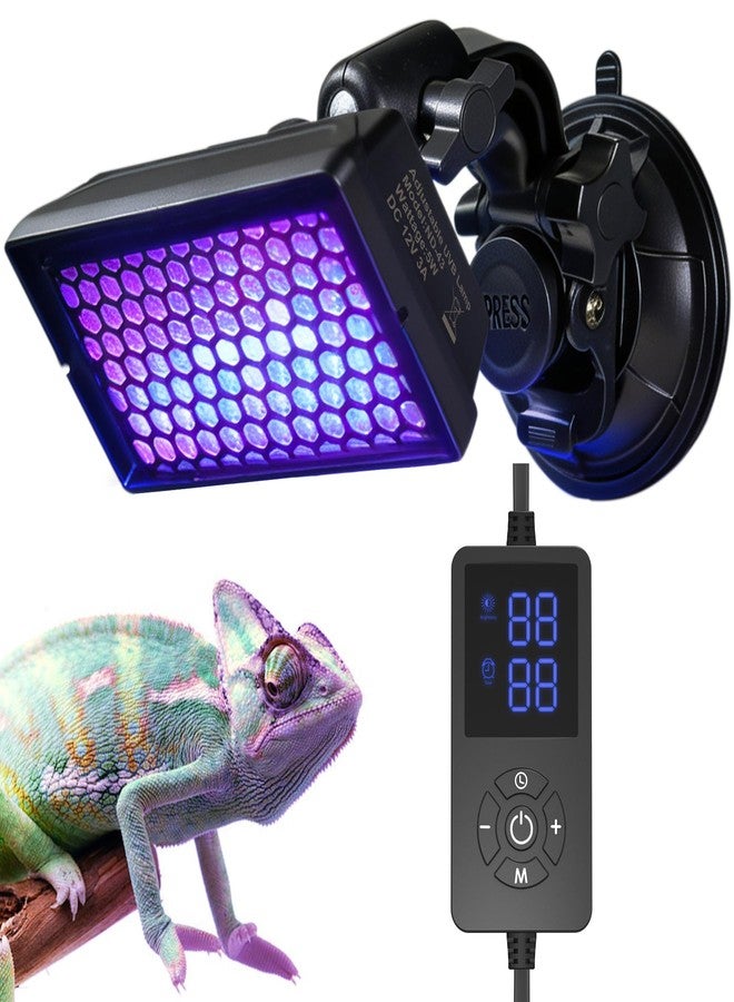 NOMOY Adjustable LED Reptile UVB Light: Multi-Level UVB Control + Timer, No Fixed Weak Output. Secure Suction Cup Mount, Universal for Lizards, Turtles, Snakes, Amphibians - Image 1