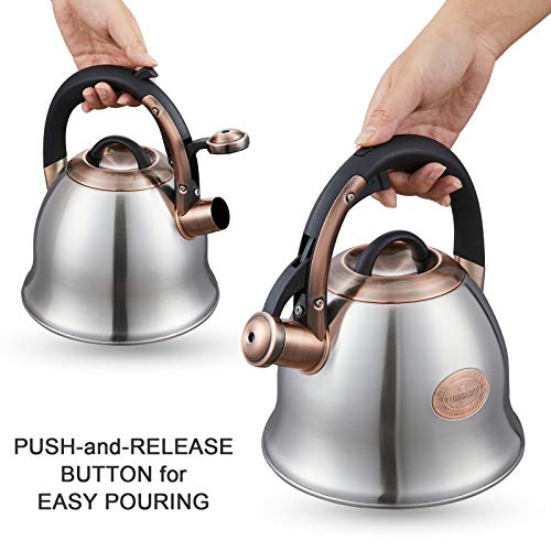 LUXGRACE Tea Kettle -2.2 Quart Tea Kettles Stovetop Whistling Teapot Stainless Steel Tea Pots for Stove Top Whistle Tea Pot - Image 3