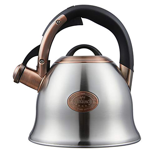 LUXGRACE Tea Kettle -2.2 Quart Tea Kettles Stovetop Whistling Teapot Stainless Steel Tea Pots for Stove Top Whistle Tea Pot - Image 1