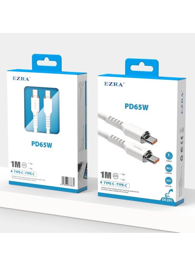 كابل بيانات عزرا PD65W من النوع C إلى النوع C DC291