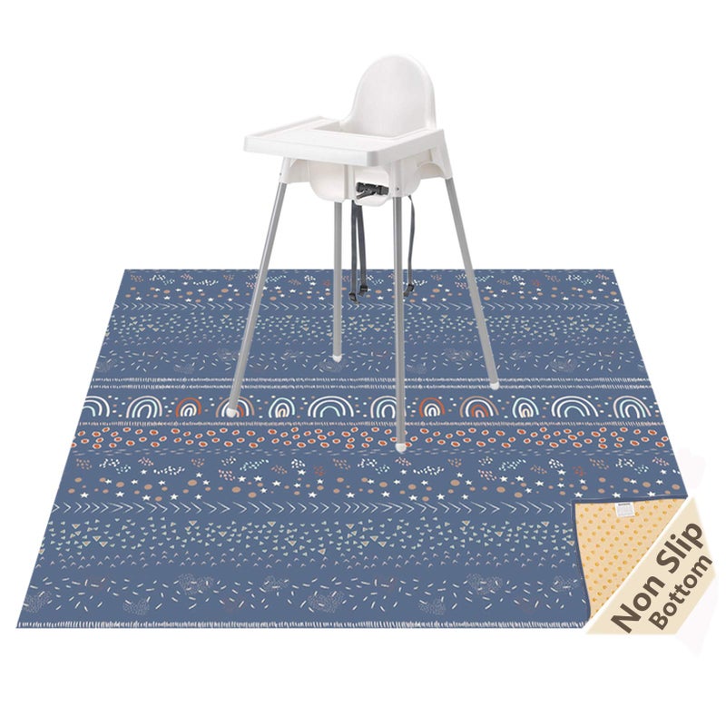 Womumon Splat Mat for Under High Chair/Arts/Crafts, WOMUMON 51" Waterproof Spill Mat Washable Non-Slip Floor Protector Splash Mat, Messy Mat and Table Cloth - Image 1