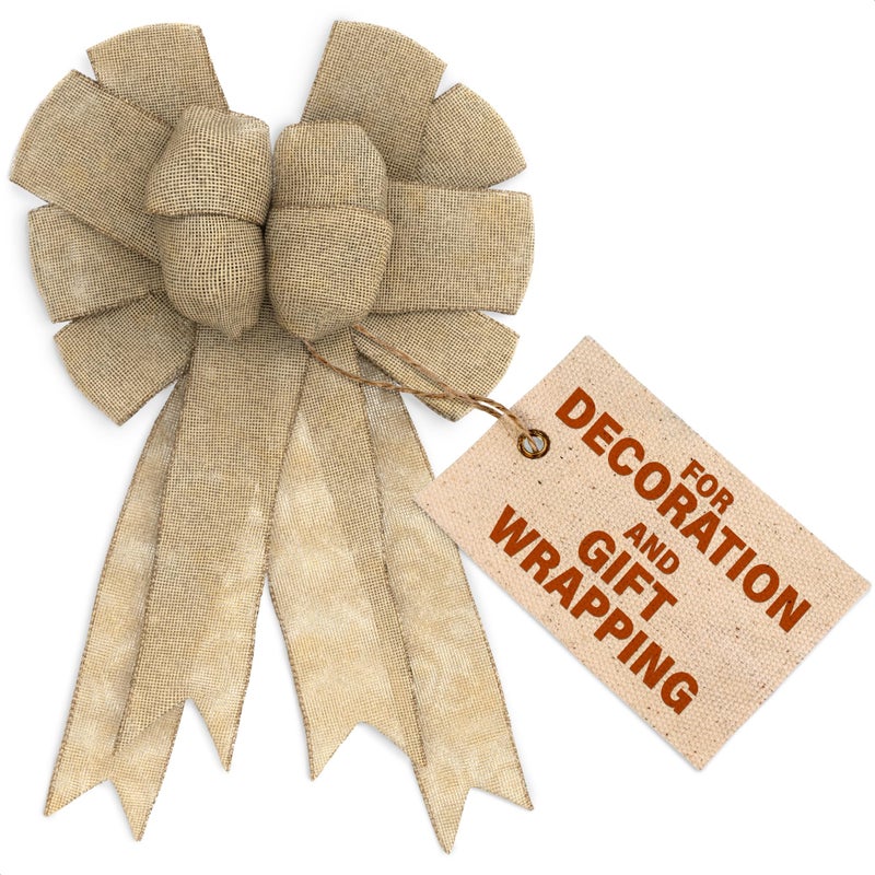 Large Burlap Bow (12.5"x10.2") â€“ Valentine Wreath Bow for Presents, Wreath Decorations, Gift Wrapping & Door Decorations â€“ Farmhouse Decor & Vintage Styles, Versatile for Any Celebration