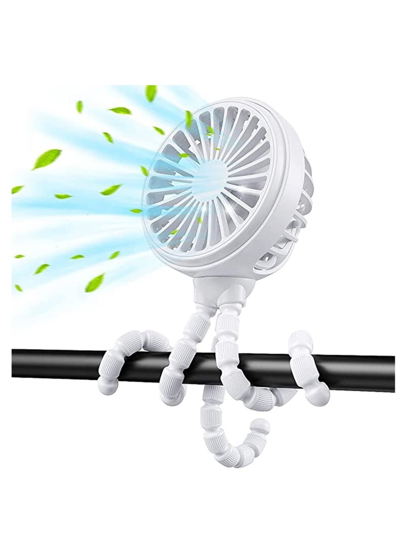 Captaintech Portable Fan Stroller Fan Car Seat Mini Fan Flexible Tripod Clip Fan with USB or Battery Power Work Camping Treadmill and Other Multi-scene Use. - Image 1