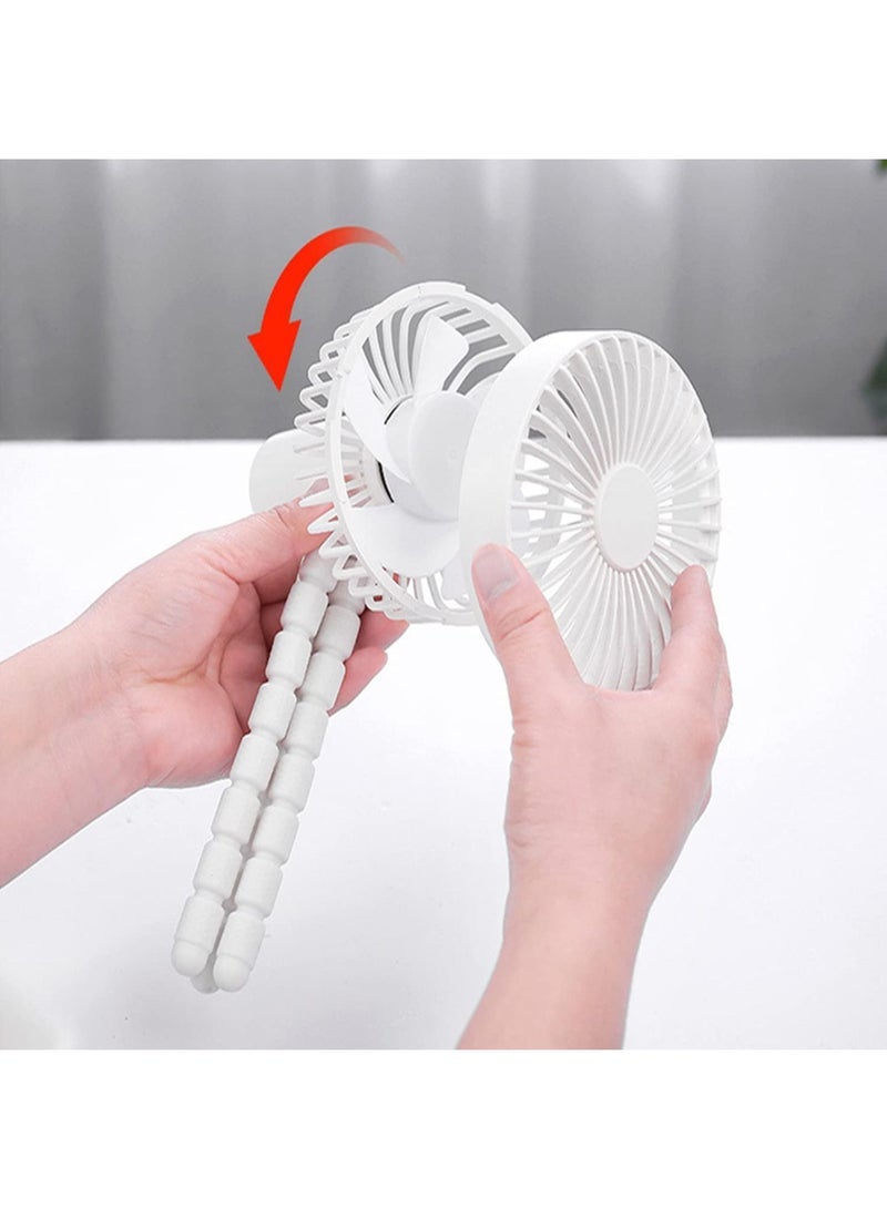 Captaintech Portable Fan Stroller Fan Car Seat Mini Fan Flexible Tripod Clip Fan with USB or Battery Power Work Camping Treadmill and Other Multi-scene Use. - Image 5