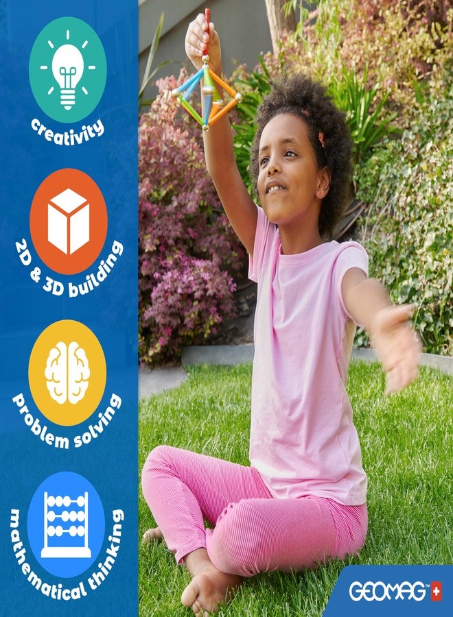 Geomag Classic Glitter 142-pc Magnetic Construction Set for Kids Ages 3 and Up | Swiss-Made STEM Educational Toy Made from 100% Recycled Plastic | Screen-Free Activity - Image 3