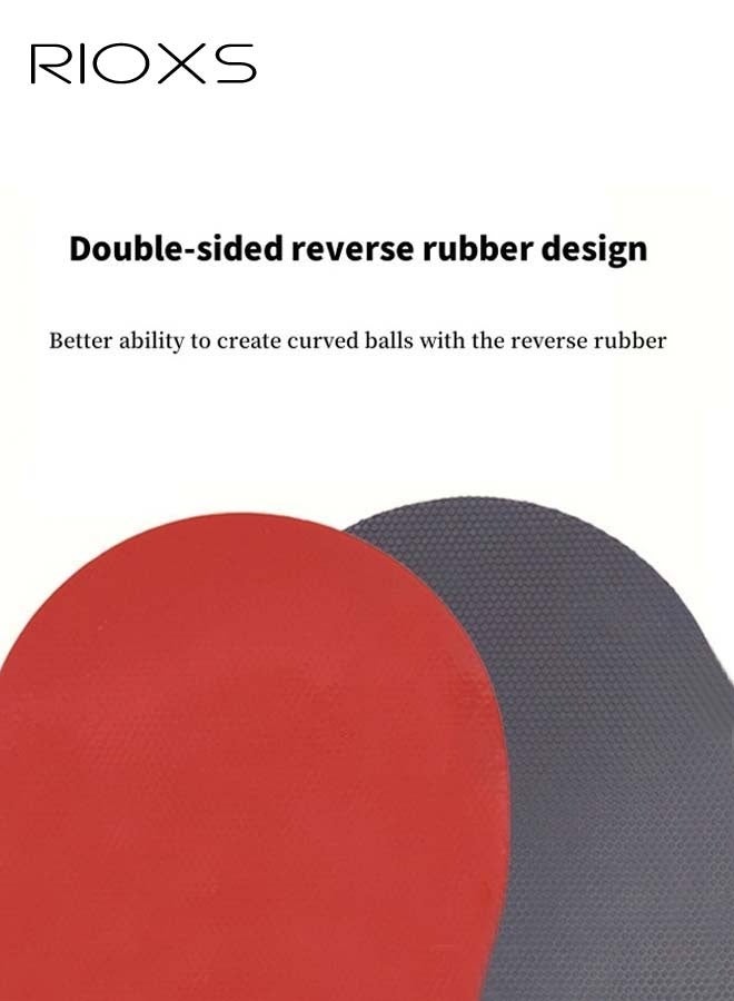 RIOXS Professional Table Tennis Racket, Straight-Grip Beginner Training Set 2 Rackets, 3 Balls with Storage Bag, 40mm Anti-Spin Rubber Table Tennis Blade - Image 5