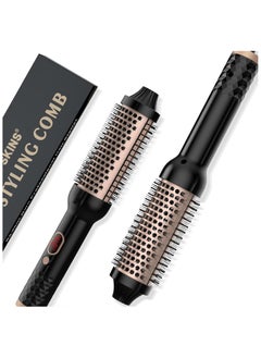 General Double PTC Thermal Brush 120-210°C, 38 mm Heated Hair Curler Brush Ionic Heated Comb Straightening Brush for Hair Curler Hair Straightener Women's Gift 3 in 1 Hot Brush  - Image 1