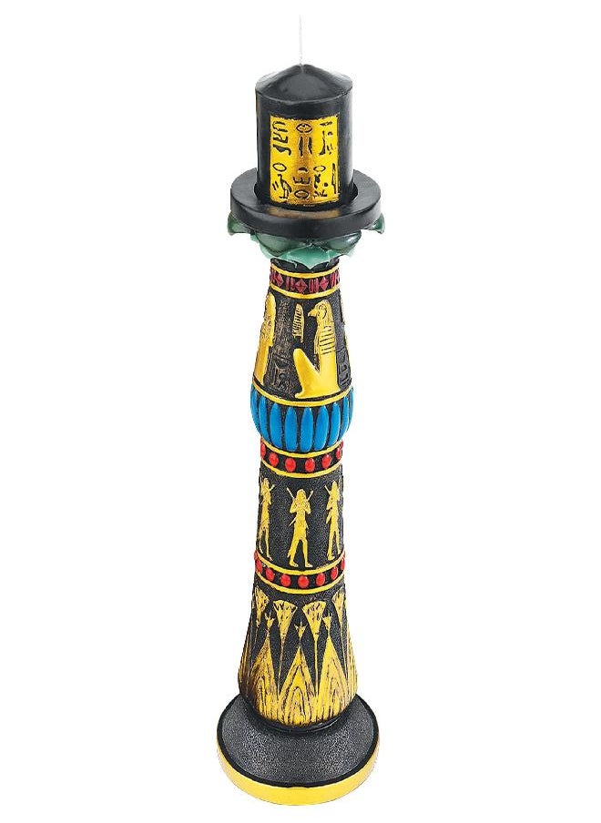 Design Toscano Design Toscano Temple of Luxor Rameses Egyptian Candlestick Candle Holder Statue, 9 Inch, Black and Gold  - Image 2