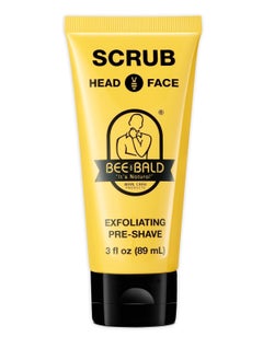 Bee Bald BEE BALD SCRUB Exfoliating Pre-Shave deep cleans & removes pore clogging dirt, oil & dry, flaky skin. Prepares skin for a ‘super close shave’ leaving it ‘smoother than a baby's behind' 3 Fl Oz  - Image 1