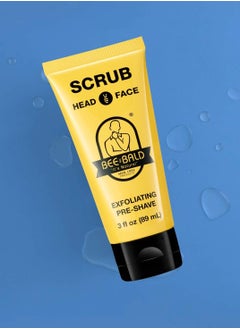 Bee Bald BEE BALD SCRUB Exfoliating Pre-Shave deep cleans & removes pore clogging dirt, oil & dry, flaky skin. Prepares skin for a ‘super close shave’ leaving it ‘smoother than a baby's behind' 3 Fl Oz  - Image 3