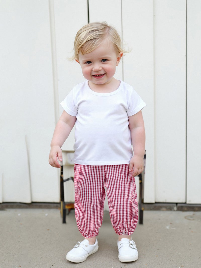 Kids Girls Boys Jogger Pants Loose Plaid Print Elastic Waist Trousers Casual Bottoms for Toddler Newborn Infant - Image 2