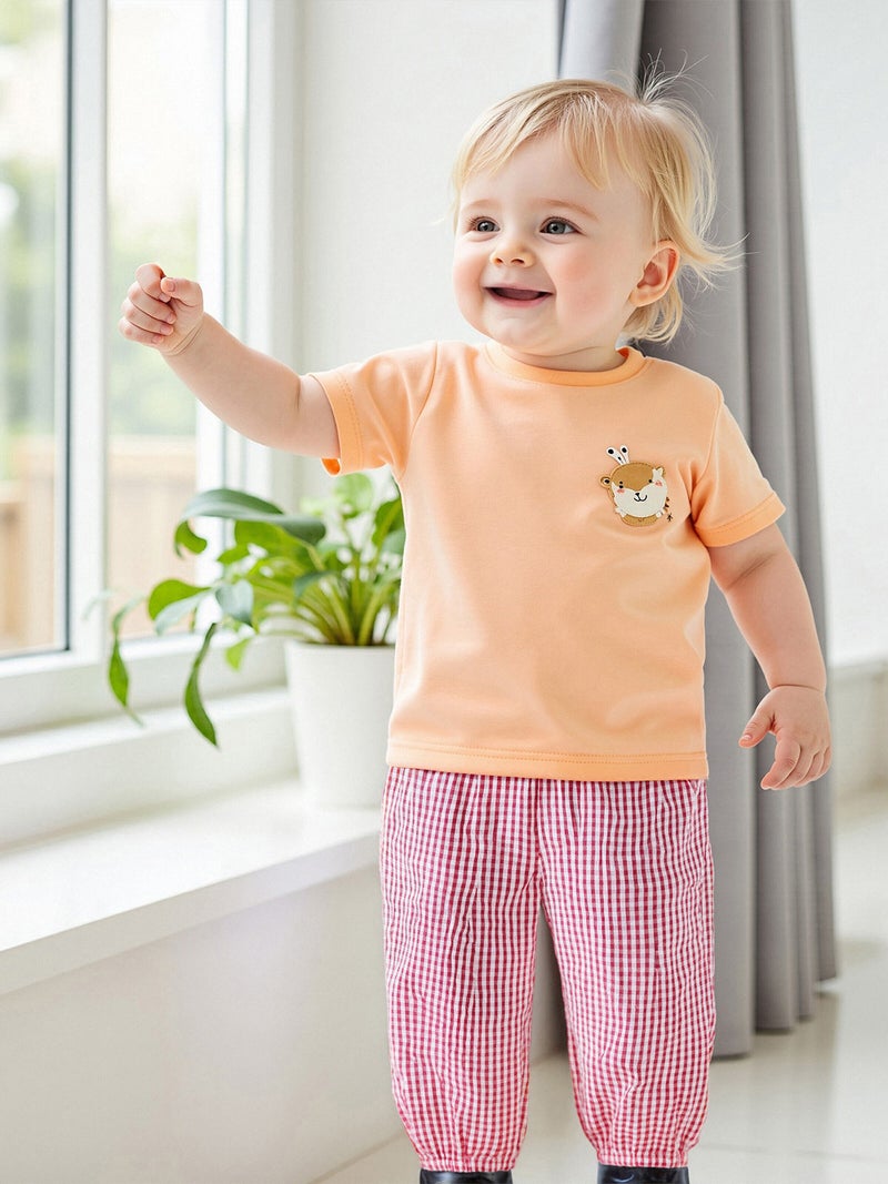 Kids Girls Boys Jogger Pants Loose Plaid Print Elastic Waist Trousers Casual Bottoms for Toddler Newborn Infant - Image 1