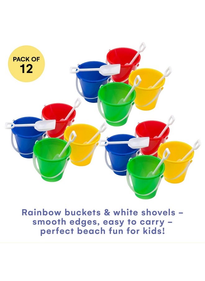 Top Race 12-Piece Sand Toy Set - Durable & Imaginative Beach Play Kit With Colorful Buckets & White Shovels. Perfect For Kids Ages 3-5, Beach Parties, Outdoor Fun Gift For Young Beach Enthusiasts  - Image 2