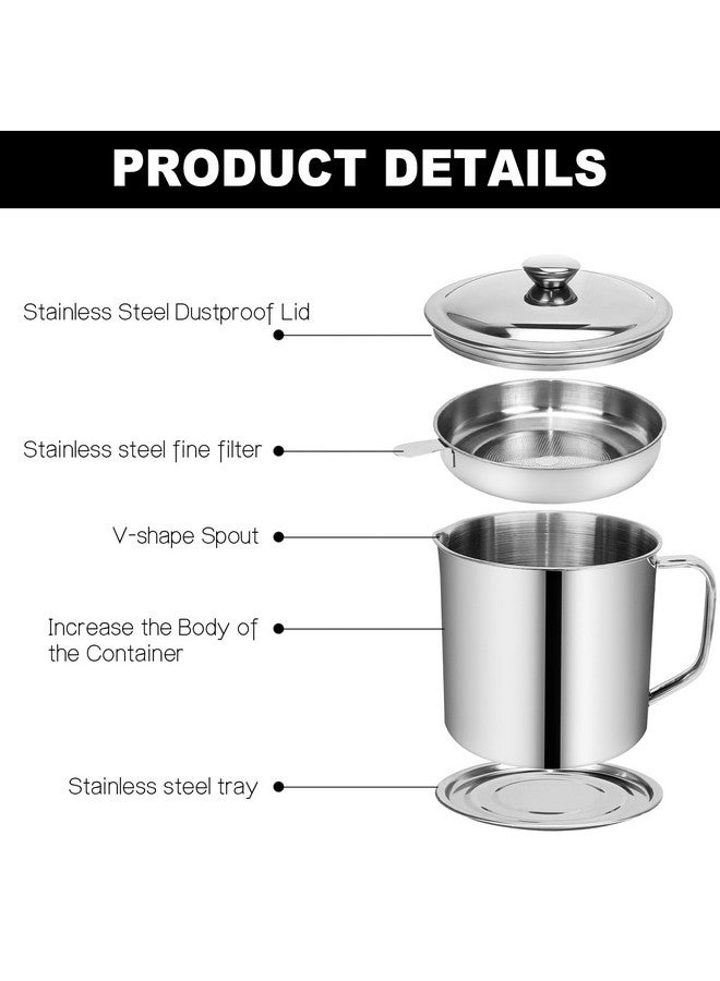 Golf Bacon Grease Container,Kitchen Oil Container Can with Strainer and Anti-slip coaster tray for Store Meat Frying Oil and Cooking Grease Storage - Image 3