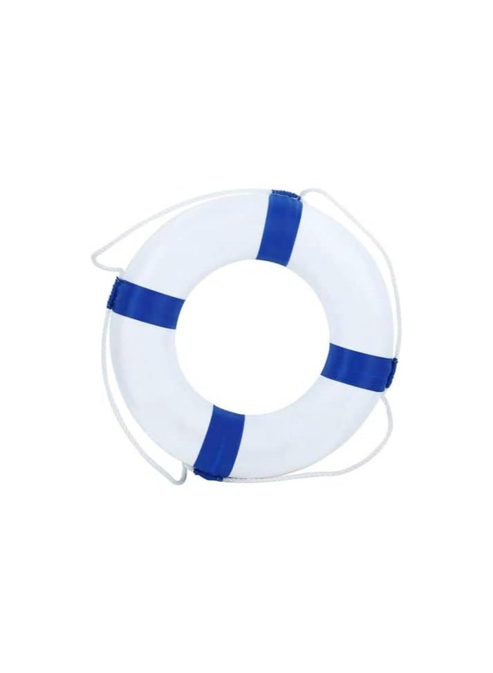 حلقة نجاة بيضاء بخطوط زرقاء - Image 1