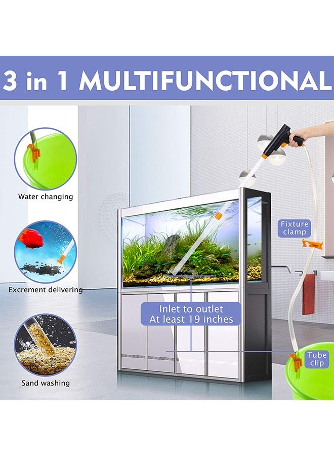 Generic Aquarium Gravel Cleaner, New Quick Water Changer with Air-Pressing Button Fish Tank Sand Cleaner Kit Aquarium Siphon Vacuum Cleaner with Water Hose Controller Clamp  - Image 2