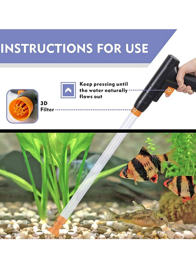 Generic Aquarium Gravel Cleaner, New Quick Water Changer with Air-Pressing Button Fish Tank Sand Cleaner Kit Aquarium Siphon Vacuum Cleaner with Water Hose Controller Clamp  - Image 4