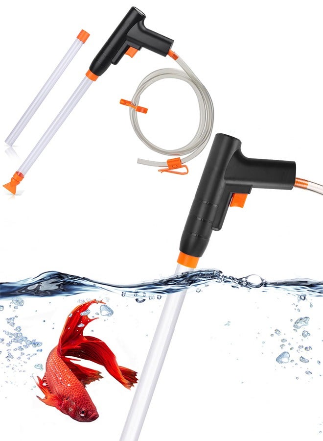 Generic Aquarium Gravel Cleaner, New Quick Water Changer with Air-Pressing Button Fish Tank Sand Cleaner Kit Aquarium Siphon Vacuum Cleaner with Water Hose Controller Clamp  - Image 1