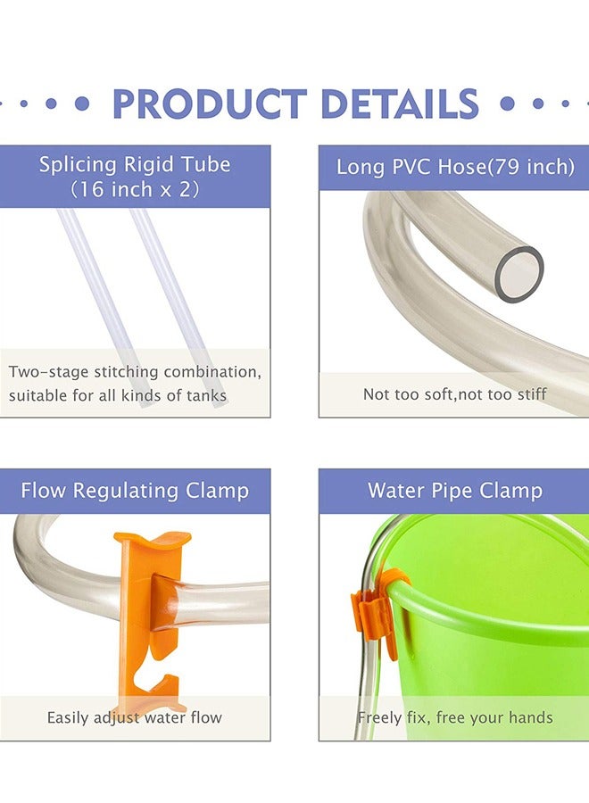 Generic Aquarium Gravel Cleaner, New Quick Water Changer with Air-Pressing Button Fish Tank Sand Cleaner Kit Aquarium Siphon Vacuum Cleaner with Water Hose Controller Clamp  - Image 3
