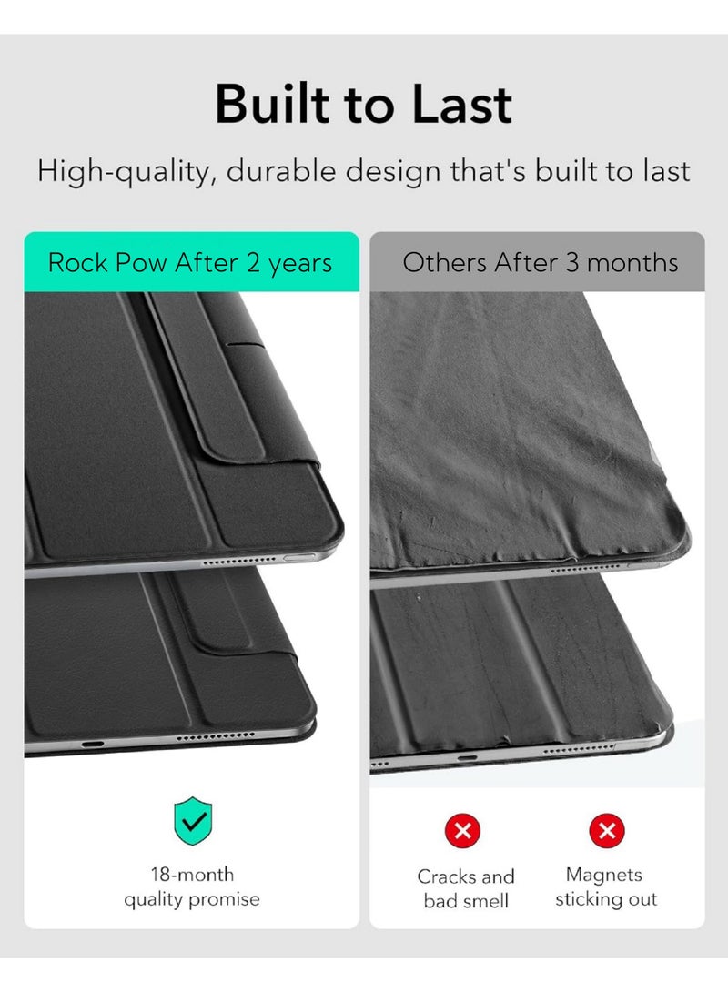 Rock Pow Cover Case For iPad Pro 11 inch M4 2024 Case A2836, A2837 Powerful Magnetic Attachment Slim Trifold Stand Case Supports Pencil Pro and Pencil(USB-C) Durable Protection Rebound Series 2024 5th Gen Pro 11 inch M4 Case - Image 5