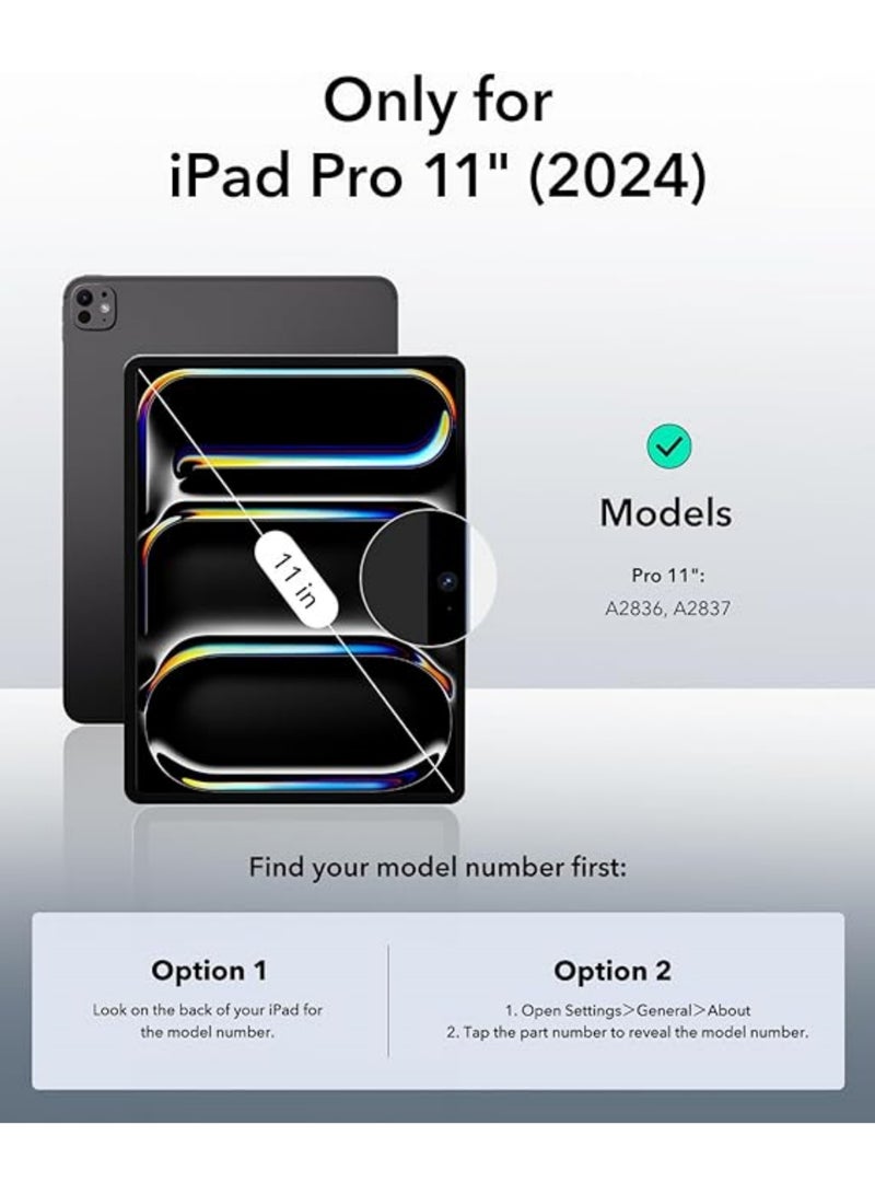 Rock Pow Cover Case For iPad Pro 11 inch M4 2024 Case A2836, A2837 Powerful Magnetic Attachment Slim Trifold Stand Case Supports Pencil Pro and Pencil(USB-C) Durable Protection Rebound Series 2024 5th Gen Pro 11 inch M4 Case - Image 2
