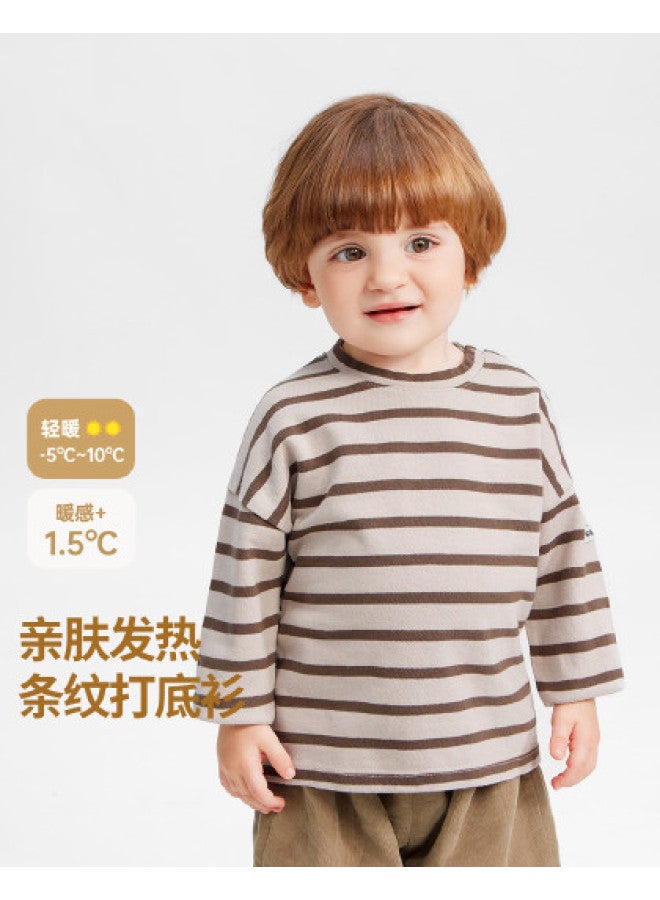 Baby Base Shirt Pure Cotton Long Sleeve Spring/autumn Style Boys' T-shirt Striped Children's Base Layer Girls' - Image 1