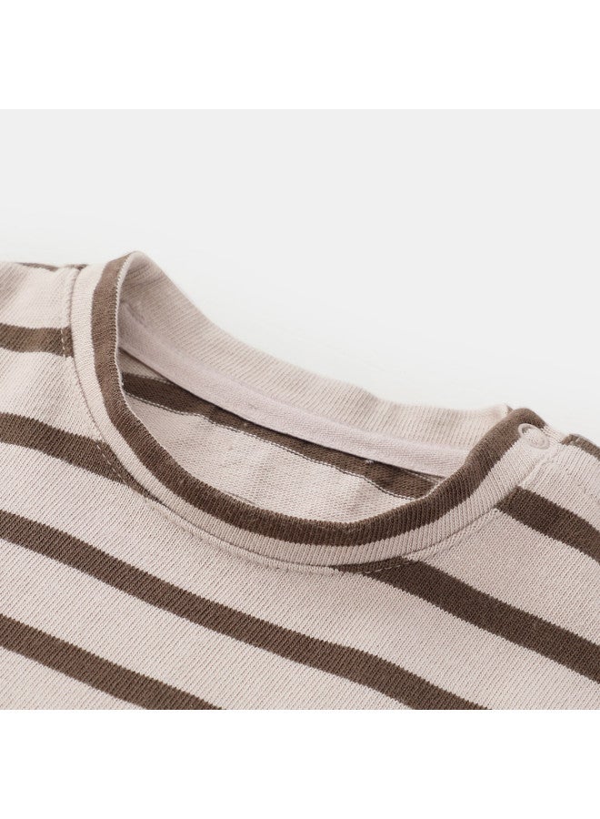 Baby Base Shirt Pure Cotton Long Sleeve Spring/autumn Style Boys' T-shirt Striped Children's Base Layer Girls' - Image 5