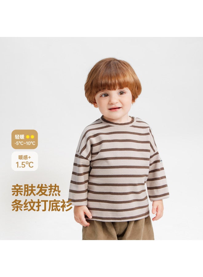 Baby Base Shirt Pure Cotton Long Sleeve Spring/autumn Style Boys' T-shirt Striped Children's Base Layer Girls' - Image 2
