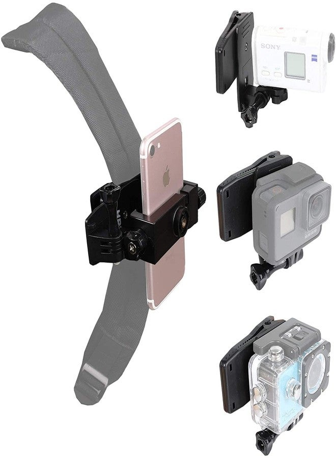 Action Pro 360° Backpack Clip Mount with Smartphone Holder Accessories Compatible with GoPro Hero 13 12 11 10 9 8 7 6 5 Black Action Camera and Smartphones Like iPhone Samsung - Image 4