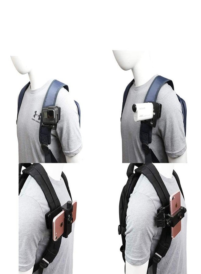 Action Pro 360° Backpack Clip Mount with Smartphone Holder Accessories Compatible with GoPro Hero 13 12 11 10 9 8 7 6 5 Black Action Camera and Smartphones Like iPhone Samsung - Image 5