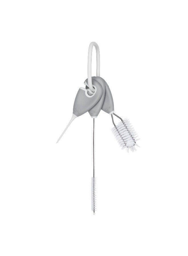 OXO TOT طقم تنظيف القشة وكوب الشرب - رمادي - Image 1