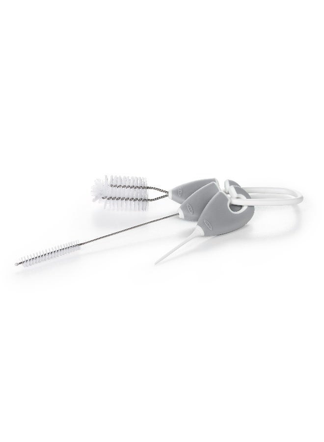 OXO TOT طقم تنظيف القشة وكوب الشرب - رمادي - Image 5