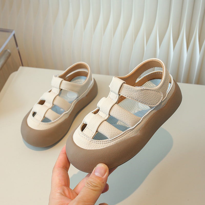 Baotou Roman Sandals Women'S 2025 Summer Fashion New Outerwear Braided Pig Cage Shoes Soft Sole Hollow Casual Beach Shoes - Image 1