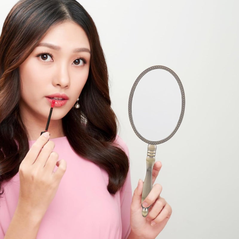 Handheld Makeup Mirror with Retro Handle Portable Vanity Hand Mirror for Women for Travel and Daily Use - Image 5