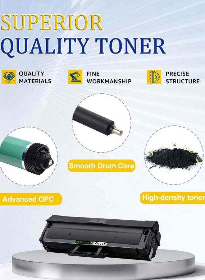 Greencycle Compatible Toner Cartridge Replacement for Samsung 111S MLT-D111S Black Compatible with Samsung Xpress SL-M2020W Xpress SL-M2070W Xpress SL-M2070FW Printer 4PK - Image 4