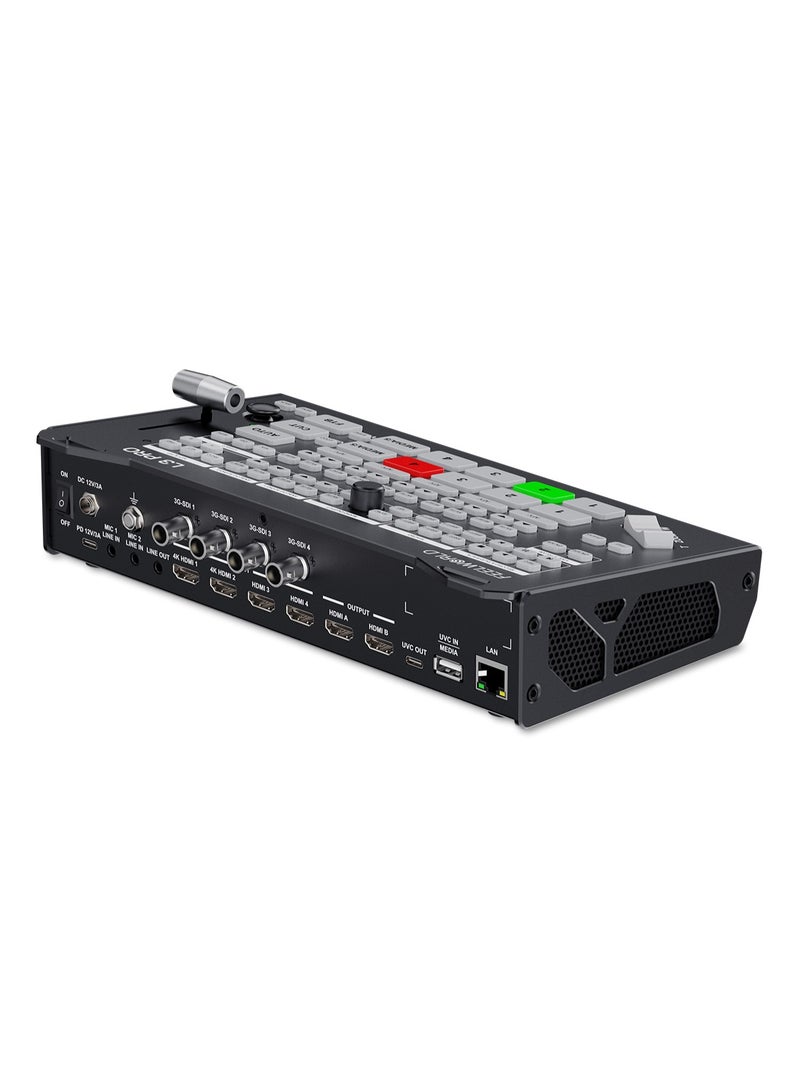 FEELWORLD L3 PRO Live Stream Video Switcher – Professional Multi-Format Video Mixer, 4 HDMI + 4 SDI Inputs, USB-C & RTMP(S) Live Streaming, PTZ Camera Control, 2 HDMI Outputs, Chroma Key, PIP, Audio Mixer, T-Bar Transitions, Video Production Switcher for YouTube, Facebook, Church & Events - Image 4