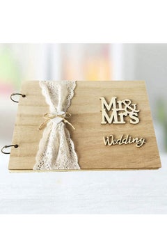 SYOSI Wedding Guest Book 30 Pages Retro Wooden Diy Sign - Blank NO Lines-In Message Guestbook Gift For Engagement Birthday Ceremony  - Image 1