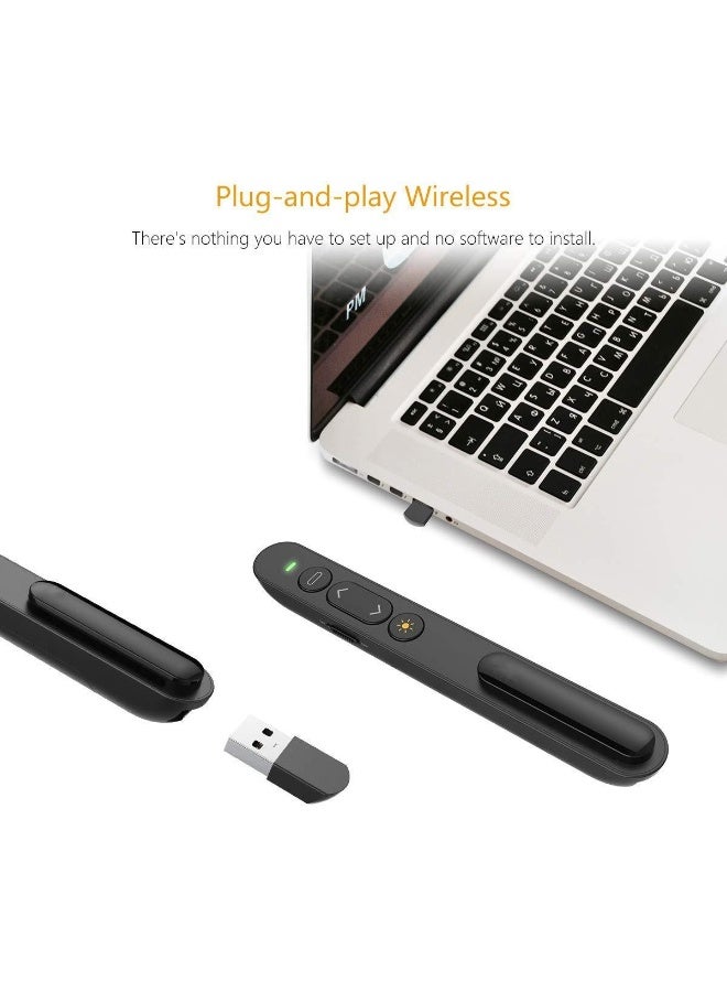 Presentation Clicker مع التحكم في الصوت، عرض لاسلكي عن بعد. Plug & Play 2.4GHz USB Slide Advancer متوافق مع Mac / Windows، يعمل مع PowerPoint و Keynote و Google Slides - Image 5