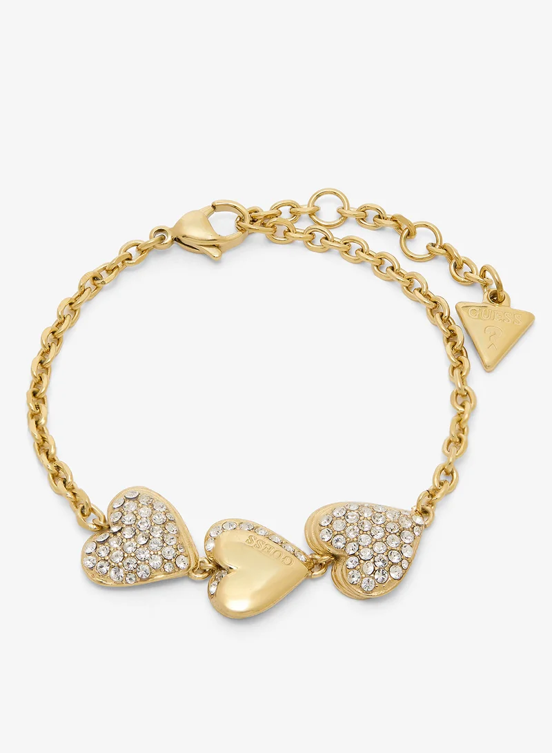 GUESS Hearts Pave Chain Bracelet