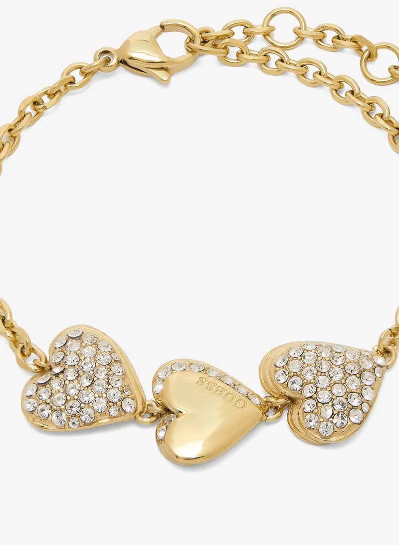GUESS Hearts Pave Chain Bracelet