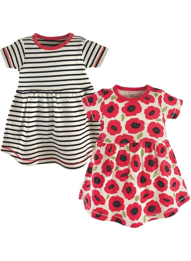 Touched by Nature Touched by Nature Baby Girls Organic Cotton Dress, 2 Pack, Playwear Dress  - Image 1