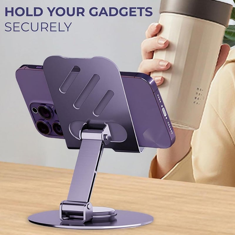 keeshar DeskPro K5 360° Rotating Adjustable Metal Mobile Stand | Foldable Metal Phone Holder with an - Image 5