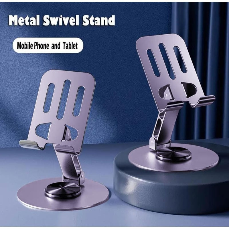 keeshar DeskPro K5 360° Rotating Adjustable Metal Mobile Stand | Foldable Metal Phone Holder with an - Image 4