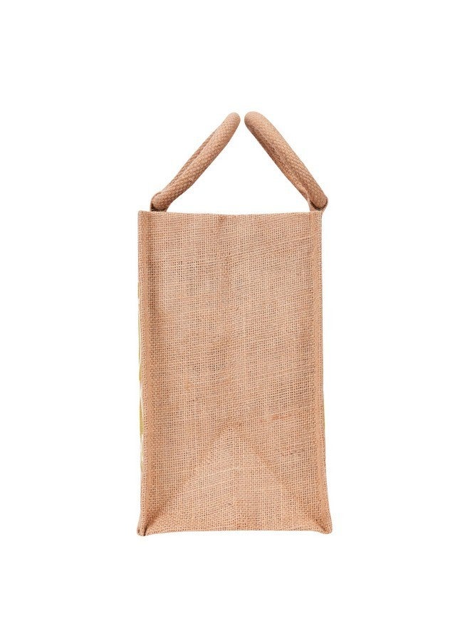 Jute Cottage Jute Bags for Lunch for Men | Jute Bags with Zip | Jute Tote Bag | Jute Tiffin Bags | Printed Jute Bag | Jute Carry Bag, Green - Image 3
