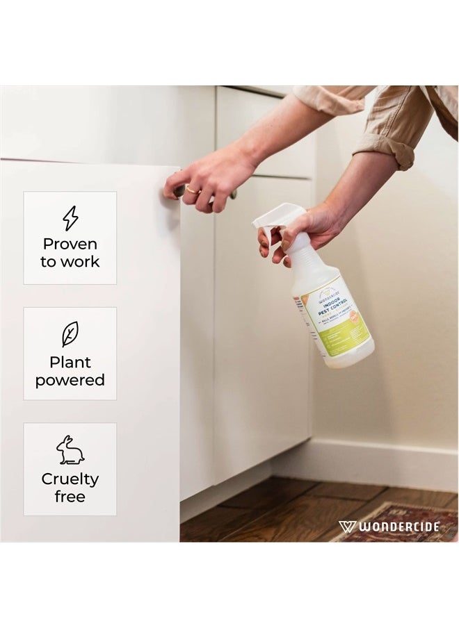 wondercide - Indoor Pest Control Spray for Home and Kitchen - Ant, Roach, Spider, Fly, Flea, Bug Killer and Insect Repellent - with Natural Essential Oils - Pet and Family Safe — Lemongrass 32 oz - Image 1