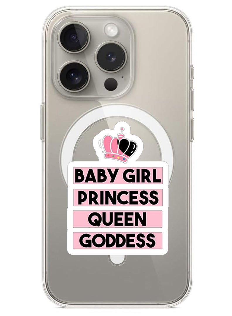 Theodor Magnetic Case for iPhone 15 Pro 6.1-inch Compatible with MagSafe Wireless Charging, Shockproof Phone Bumper Cover Baby Girl Princess white copy - Image 1