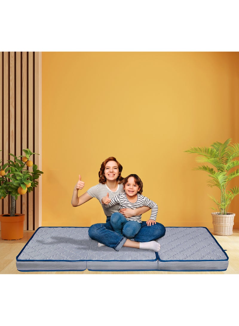 Comfy Luxury Exclusive Collection Guest/Travel 180x90x10cm Stripe Folding Foam Portable Mattress - Image 1