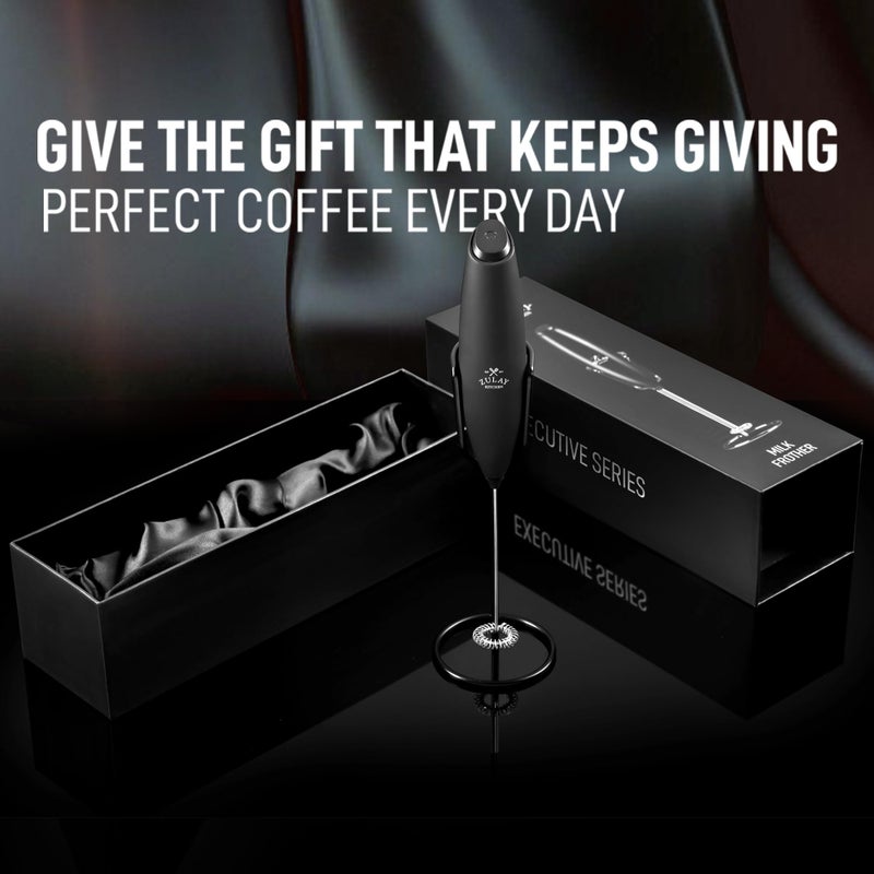 Zulay Kitchen Executive Series Milk Frother Wand - Upgraded & Improved Stand - Ideal Coffee Gift - Coffee Frother Handheld Foam Maker For Lattes - Electric Milk Frother Handheld For Cappuccino - Image 2