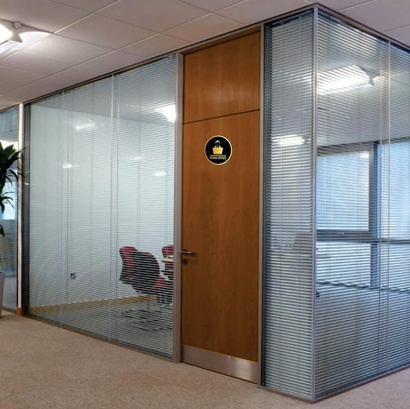 BerryBox Premium BLACK GOLD Finish AcrylicADMIN OFFICE DOOR Sign Easy to Mount 3M Self-Adhesive Tape Signage for Hotel Office Resort Society Corporate Business Hospital - Image 3
